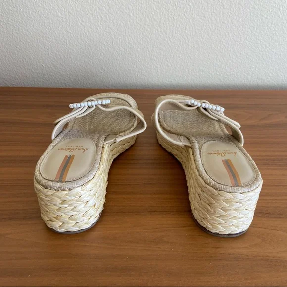 Sam Edelman Cream Woven Espadrille Platform Slide Sandals - Picture 4 of 5